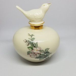 Vintage Lenox Porcelain "Serenade" Perfume Bottle with Bird Stopper